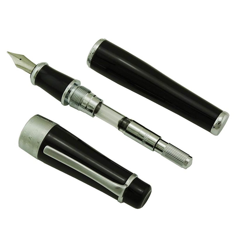 Asvine Duke Charlie Chaplin Fountain Pen Fine Nib, Unique Design Collection Black Heavy Pen with Pouch - Image 5